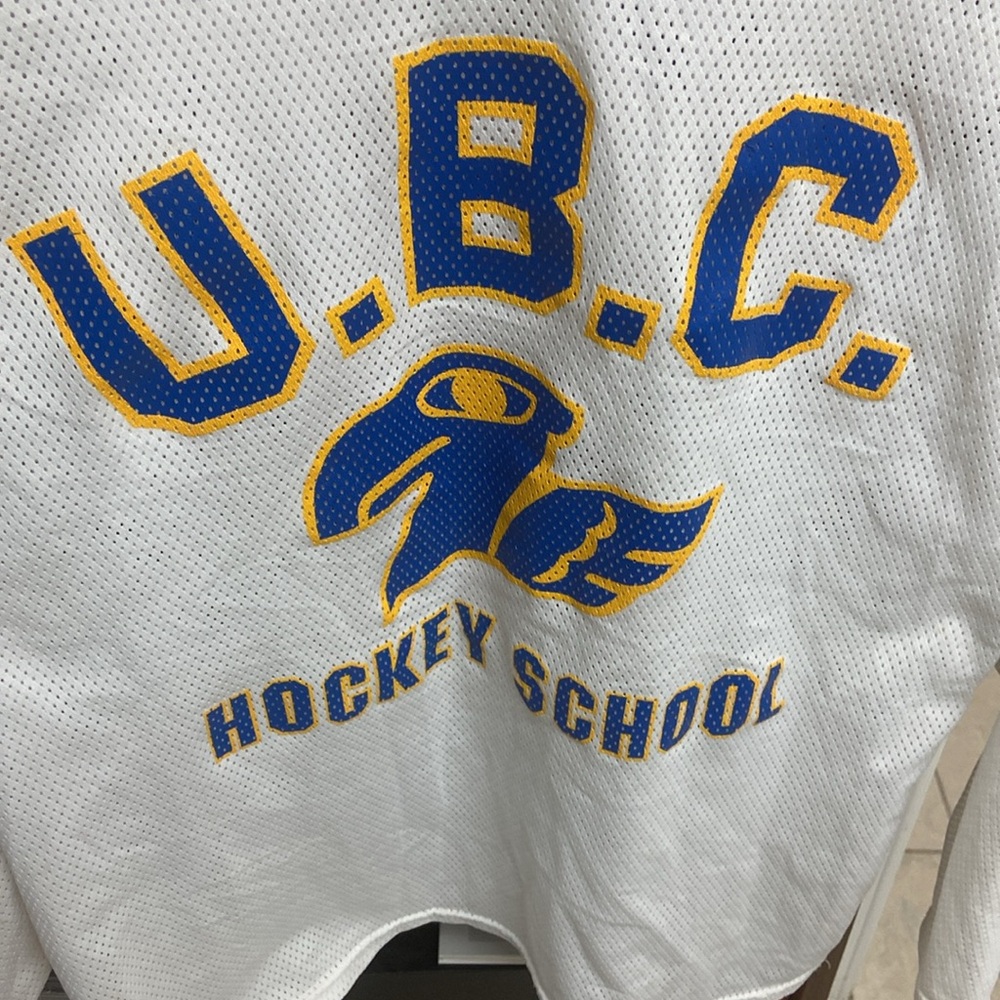 Vintage White U.B.C. Hockey School Practice Jersey
